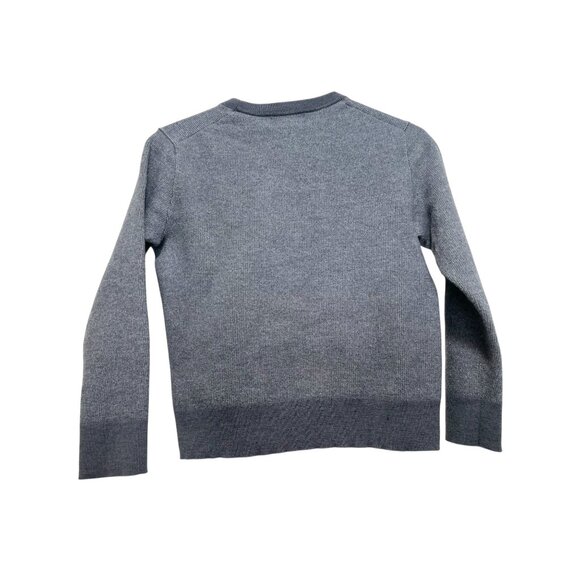 Merino Wool Baruffa Sweater Womens Medium Gray Crew Neck Italy Preppy Minimalist - Picture 2 of 10